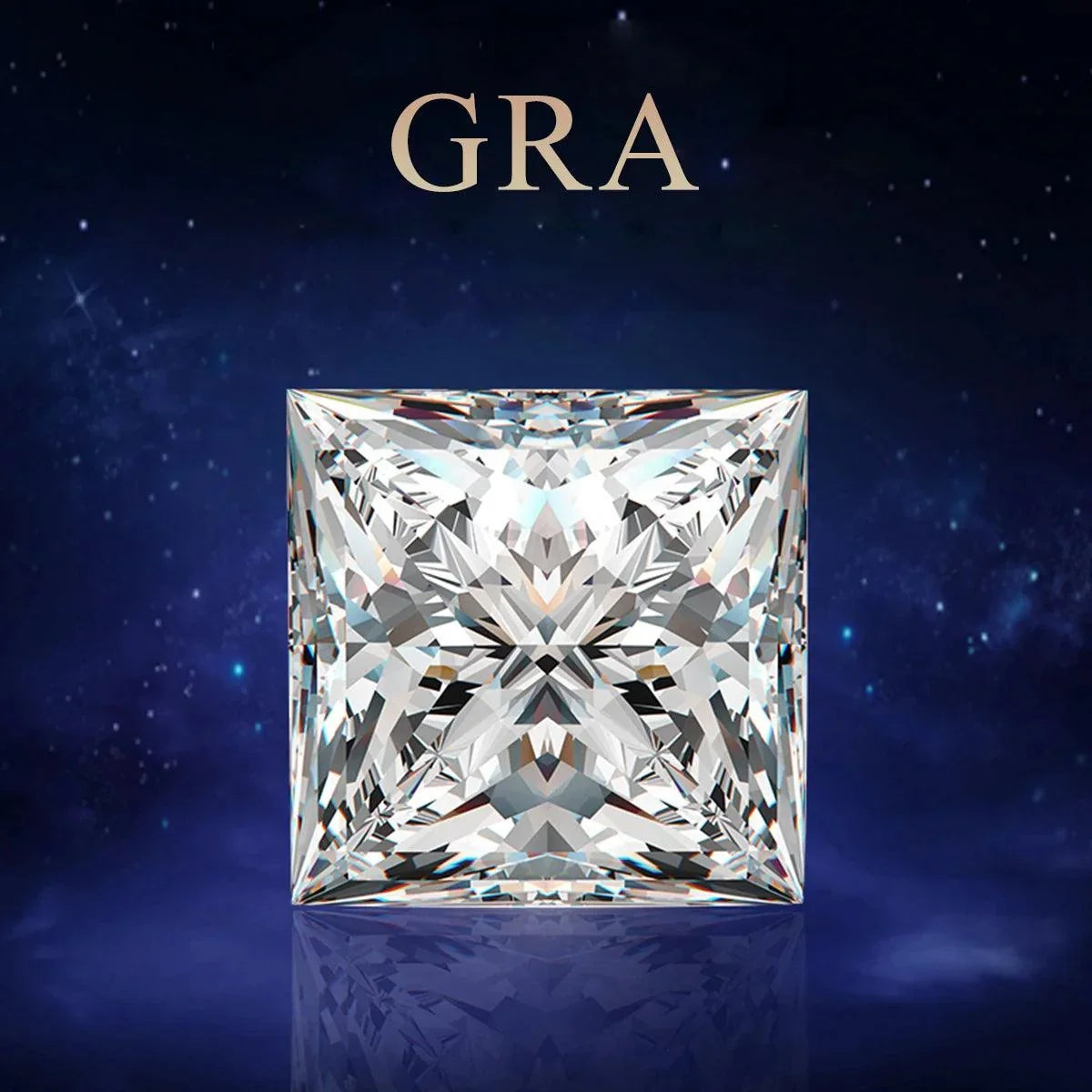 Princess Cut Moissanite Diamond | D Color, VVS1 Clarity 9.25MOH Diamond Tester Result | Certified by GRA - Ringshing.com