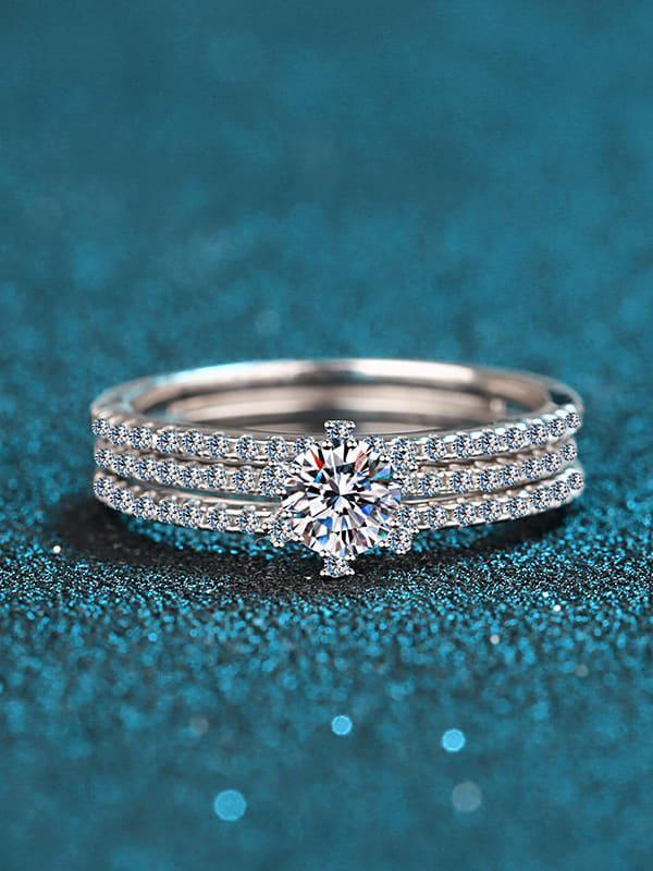 RSR 223 Moissanite Diamond White Minimalist Band Ring 0.5 Carat - Ringshing.com