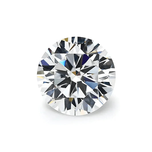Sparkling round brilliant cut loose moissanite gemstone by RingShing, featuring flawless clarity and exceptional fire.