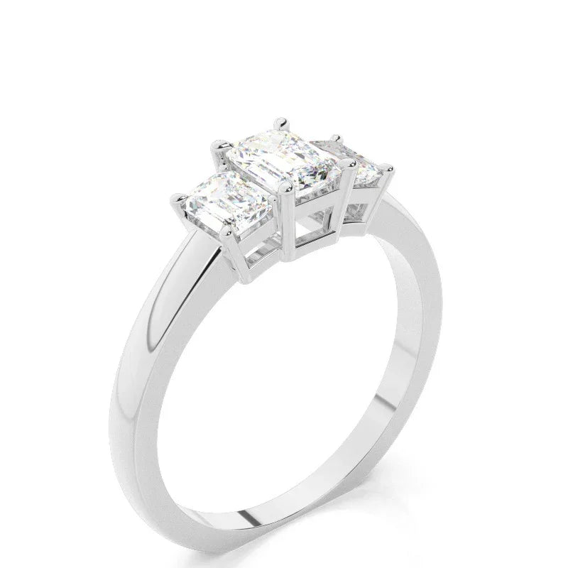 RSR-600 Premium Emerald Cut Moissanite Diamond Ring - Ringshing.com