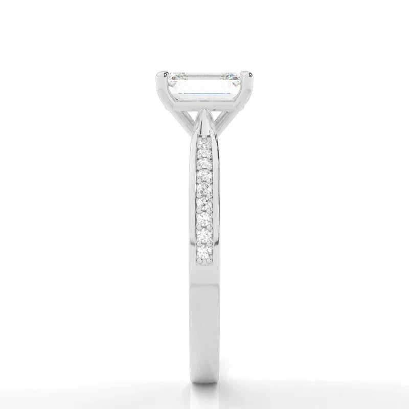 RSR-503 Premium Emerald Cut Moissanite Diamond Ring - Ringshing.com