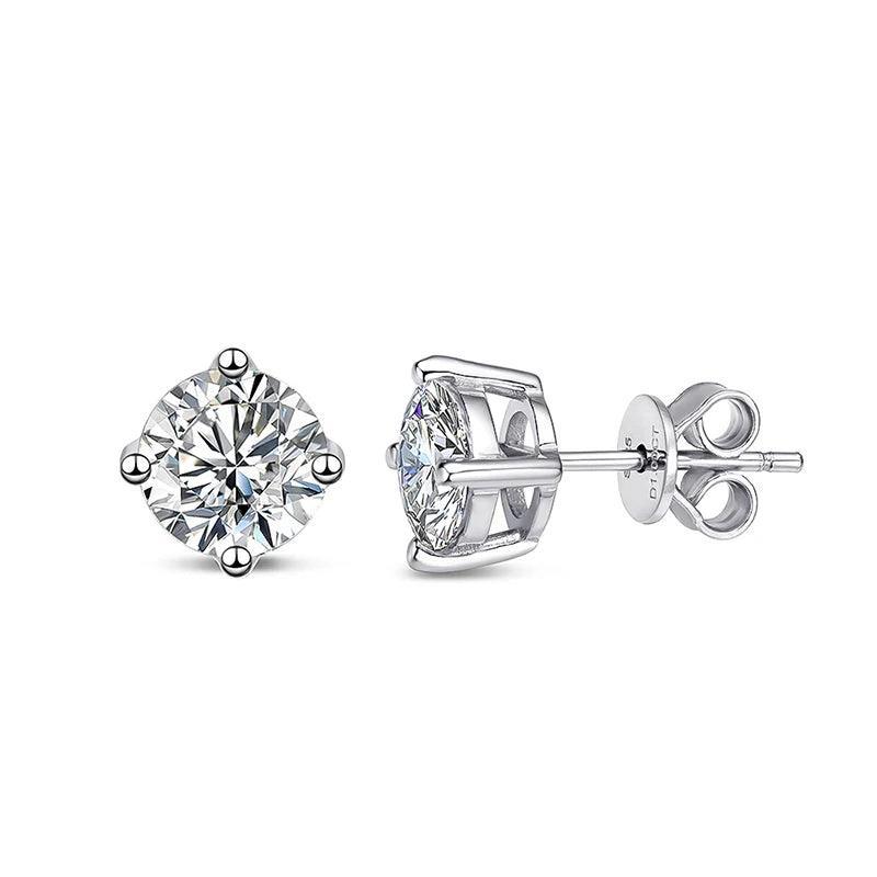 RSE-101 Original Moissanite Stud Earrings in Pure Silver - Ringshing.com