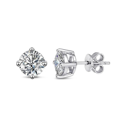 RSE-101 Original Moissanite Stud Earrings in Pure Silver - Ringshing.com