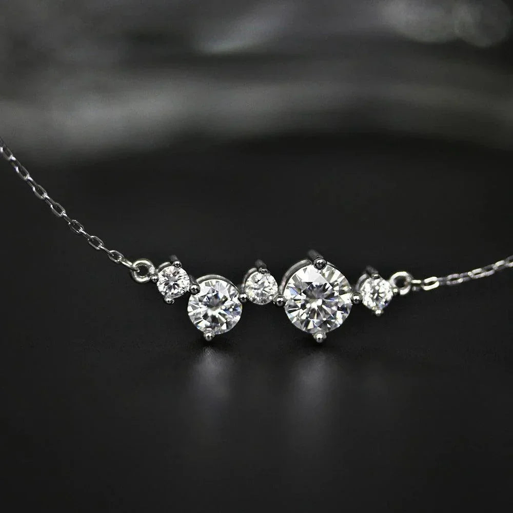 RSP-301 5PCS Original Moissanite Solitaire Pendant Necklace in Pure Silver - Ringshing.com