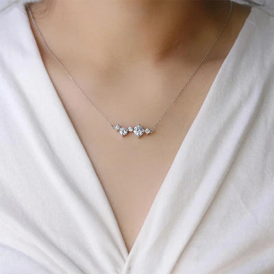 RSP-301 5PCS Original Moissanite Solitaire Pendant Necklace in Pure Silver - Ringshing.com