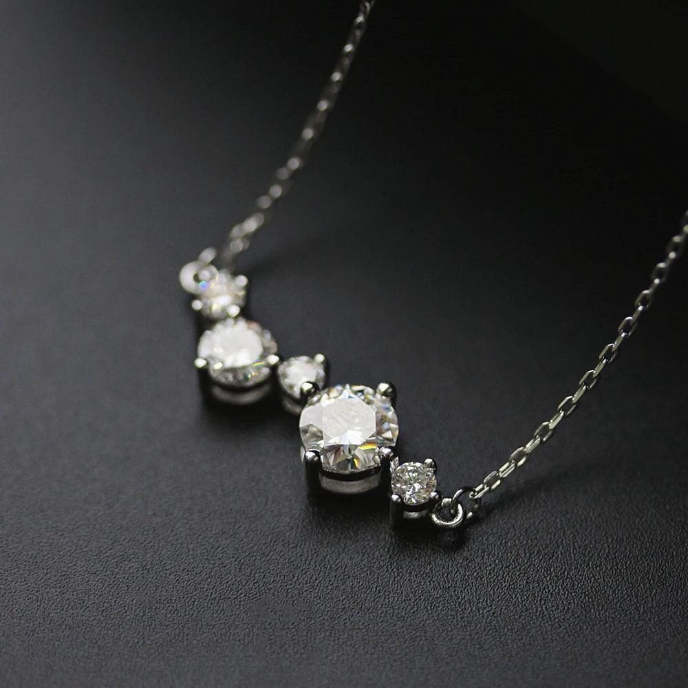 RSP-301 5PCS Original Moissanite Solitaire Pendant Necklace in Pure Silver - Ringshing.com