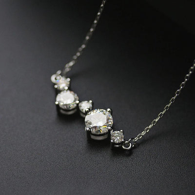 RSP-301 5PCS Original Moissanite Solitaire Pendant Necklace in Pure Silver - Ringshing.com