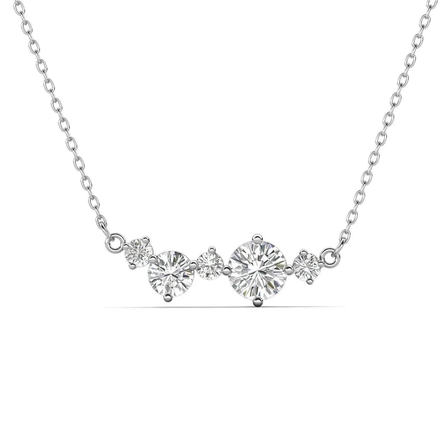 RSP-301 5PCS Original Moissanite Solitaire Pendant Necklace in Pure Silver - Ringshing.com