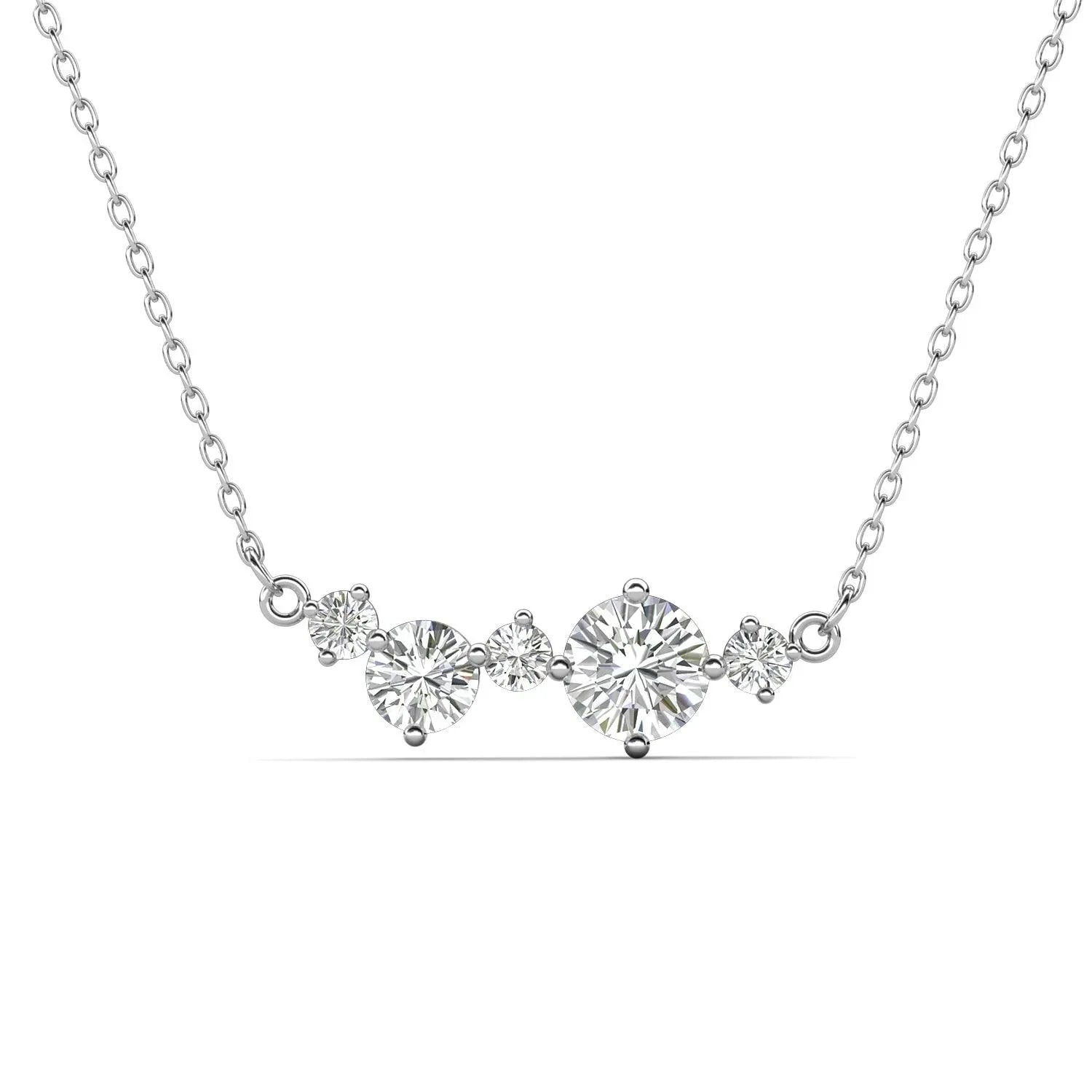RSP-301 5PCS Original Moissanite Solitaire Pendant Necklace in Pure Silver - Ringshing.com
