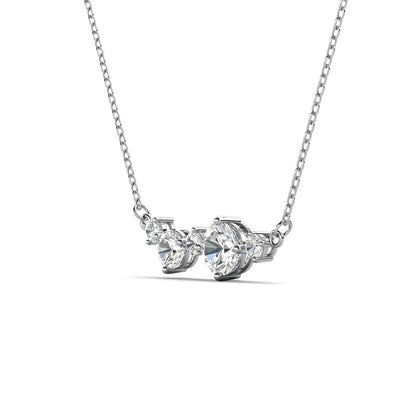 RSP-301 5PCS Original Moissanite Solitaire Pendant Necklace in Pure Silver - Ringshing.com