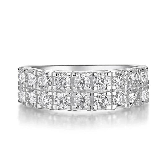 RSR-124 Moissanite Diamond Geometric Dainty Band Ring - Ringshing.com