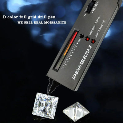 Princess Cut Moissanite Diamond | D Color, VVS1 Clarity 9.25MOH Diamond Tester Result | Certified by GRA - Ringshing.com