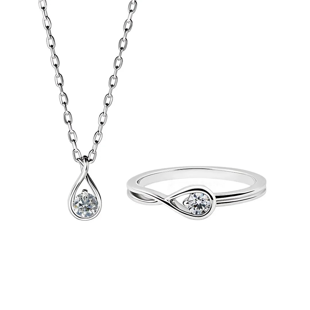 RSR-171 Ring and Pendant Set Original Moissanite Diamond Ring - Ringshing.com