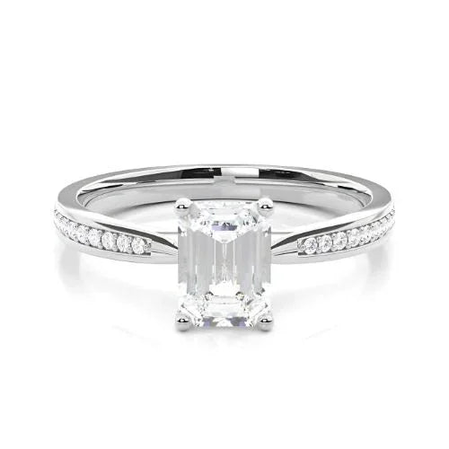 RSR-503 Premium Emerald Cut Moissanite Diamond Ring - Ringshing.com