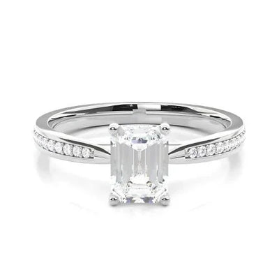 RSR-503 Premium Emerald Cut Moissanite Diamond Ring - Ringshing.com