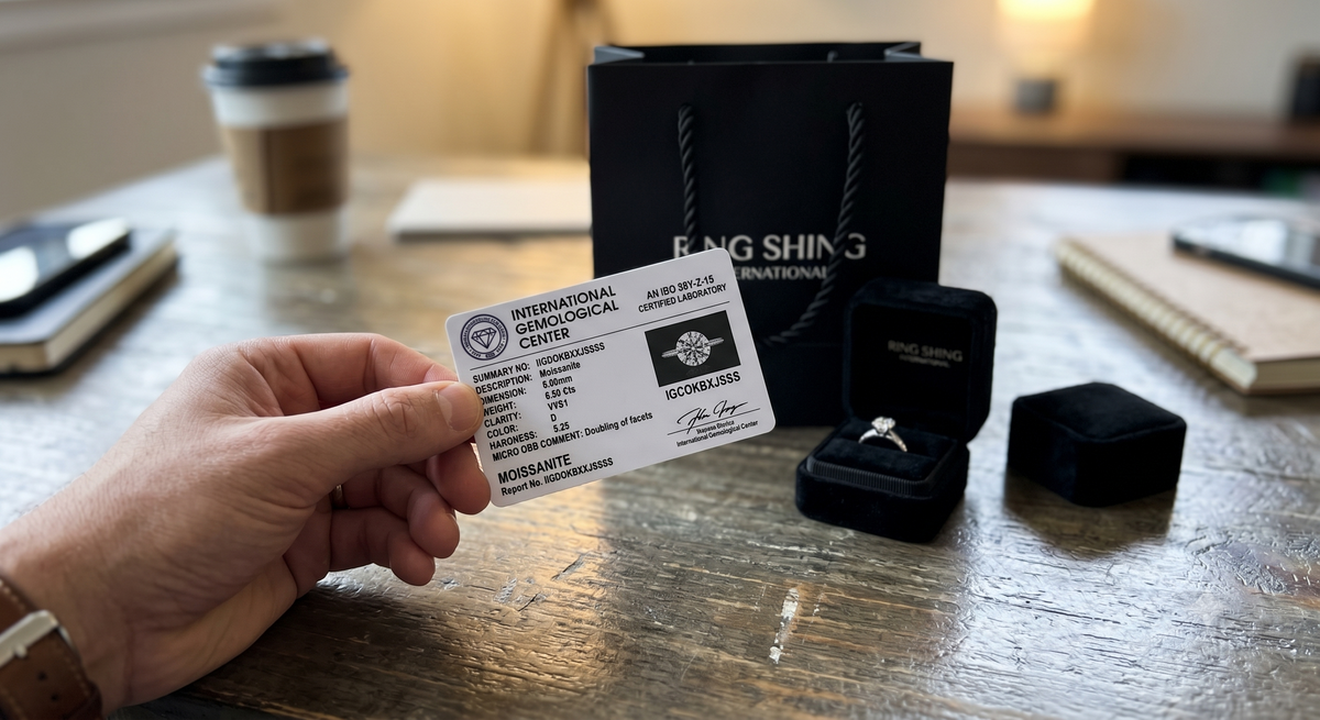 Certified diamond jewellery presentation