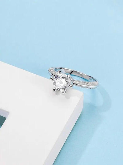 RSR 207 Moissanite Diamond White Minimalist Band Ring 1.0 Carat - Ringshing.com