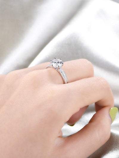 RSR 208 Moissanite White Minimalist Band Ring 1.0 Carat - Ringshing.com