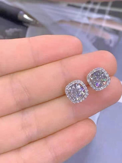 RSE-233 Moissanite White Minimalist Stud Earrings - Ringshing.com