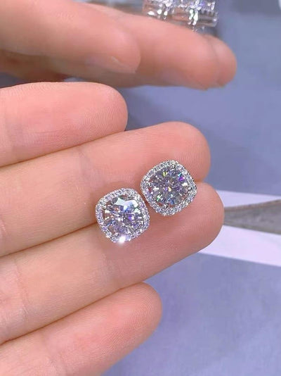 RSE-233 Moissanite White Minimalist Stud Earrings - Ringshing.com