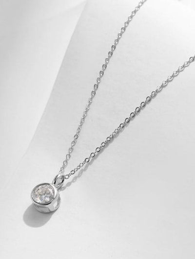 RSP-312 Moissanite Geometric Dainty Necklace 1.0 Carat - Ringshing.com