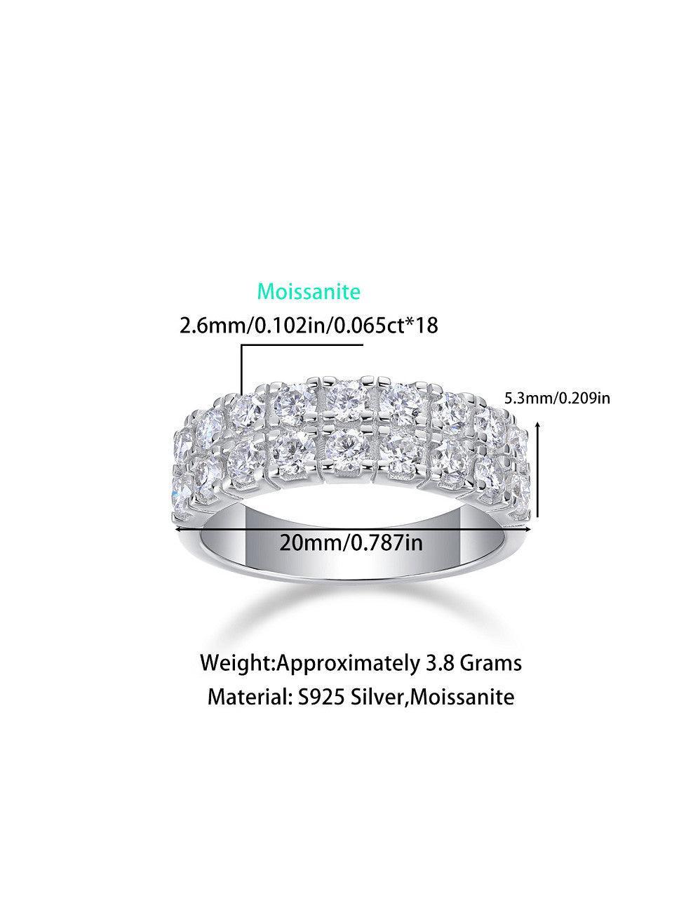 RSR-124 Moissanite Diamond Geometric Dainty Band Ring - Ringshing.com