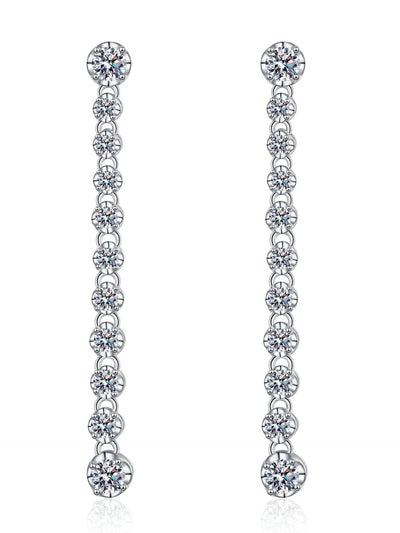 RSE 109 Elegance Redefined Moissanite Geometric Dainty Long Drop Earring 1.18 Ct - Ringshing.com