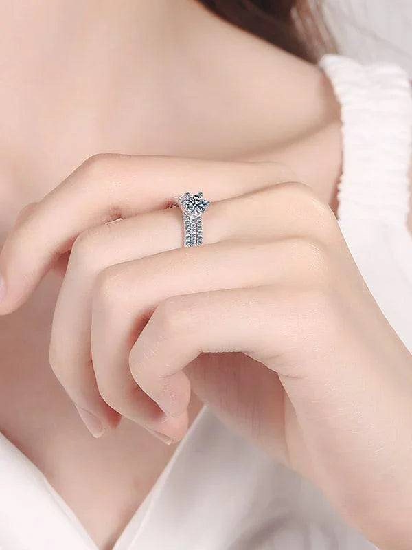 RSR 223 Moissanite Diamond White Minimalist Band Ring 0.5 Carat - Ringshing.com