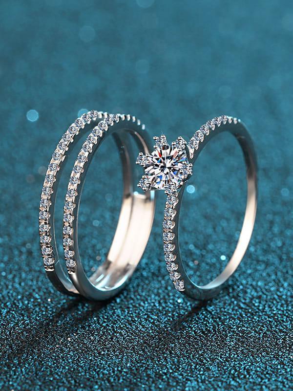 RSR 223 Moissanite Diamond White Minimalist Band Ring 0.5 Carat - Ringshing.com