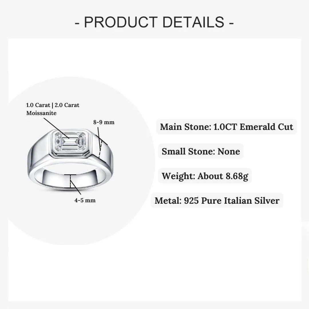 Premium Emerald Cut Original Moissanite Diamond Ring - Ringshing.com