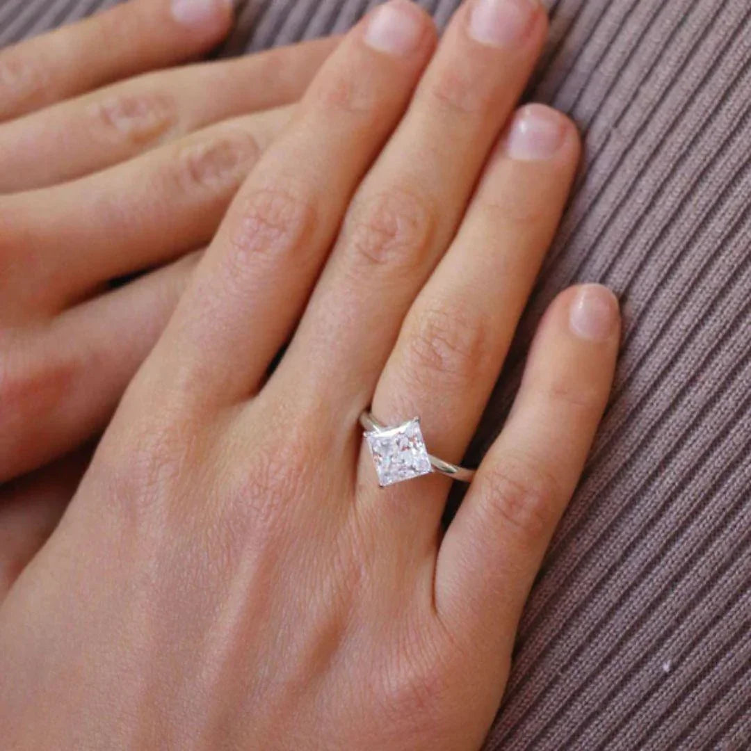 RSR-372 Original Moissanite Princes Cut Diamond Ring - Ringshing.com