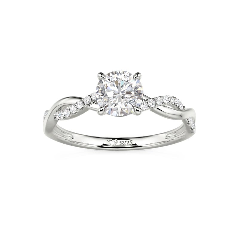 RSR-684 IGC Certified Round Cut Moissanite Twist Ring