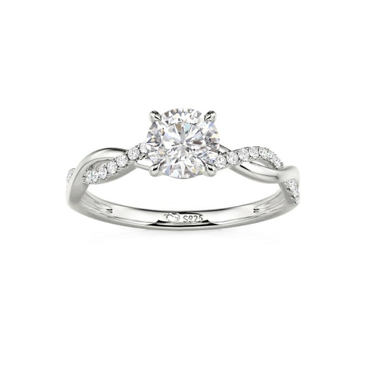 RSR-684 IGC Certified Round Cut Moissanite Twist Ring