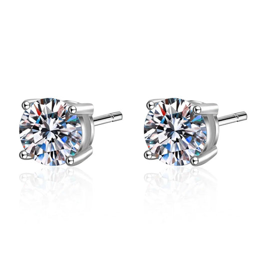 RSE-101 Original Moissanite Stud Earrings in Pure Silver - Ringshing.com