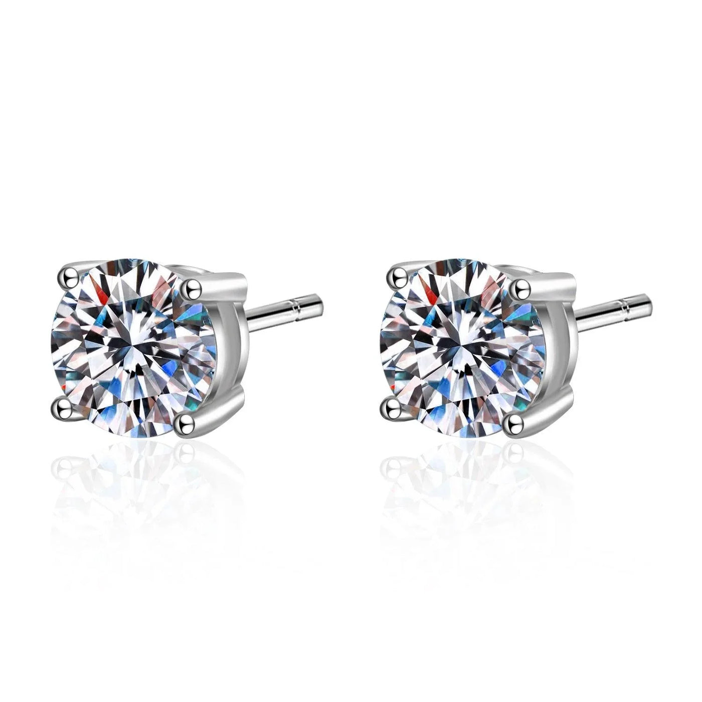 RSE-101 Original Moissanite Stud Earrings in Pure Silver - Ringshing.com