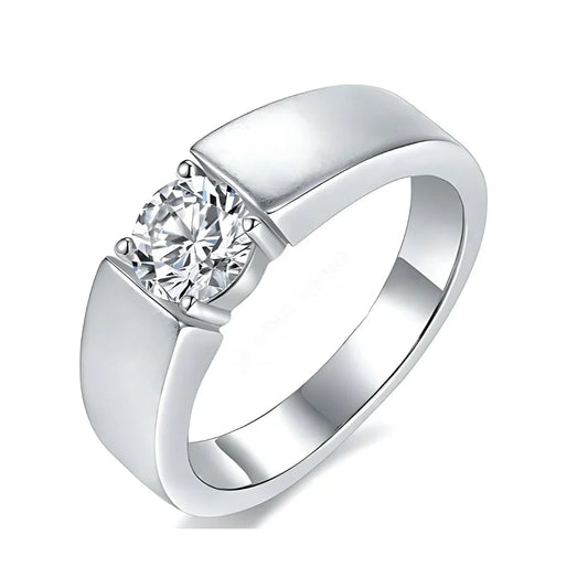RSR-214: Sophisticated Matte-Finish Moissanite Diamond Ring - Ringshing.com
