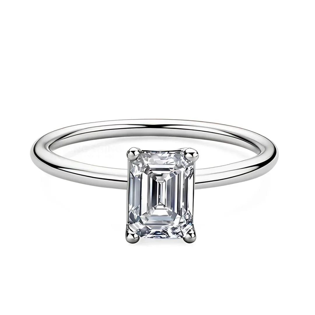 Premium Emerald Cut Moissanite Diamond Ring - Ringshing.com