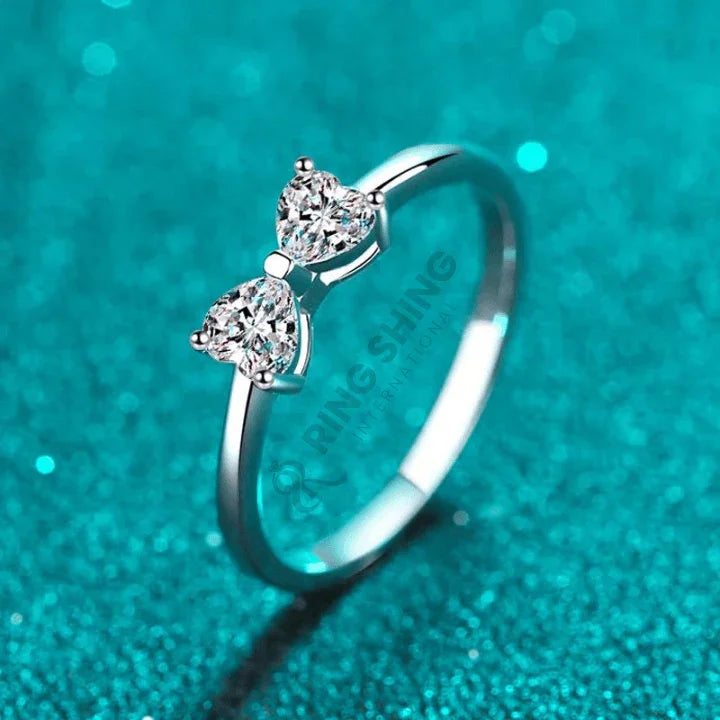 RSR-306 Stunning Double Heart-Shaped Moissanite Ring - Ringshing.com