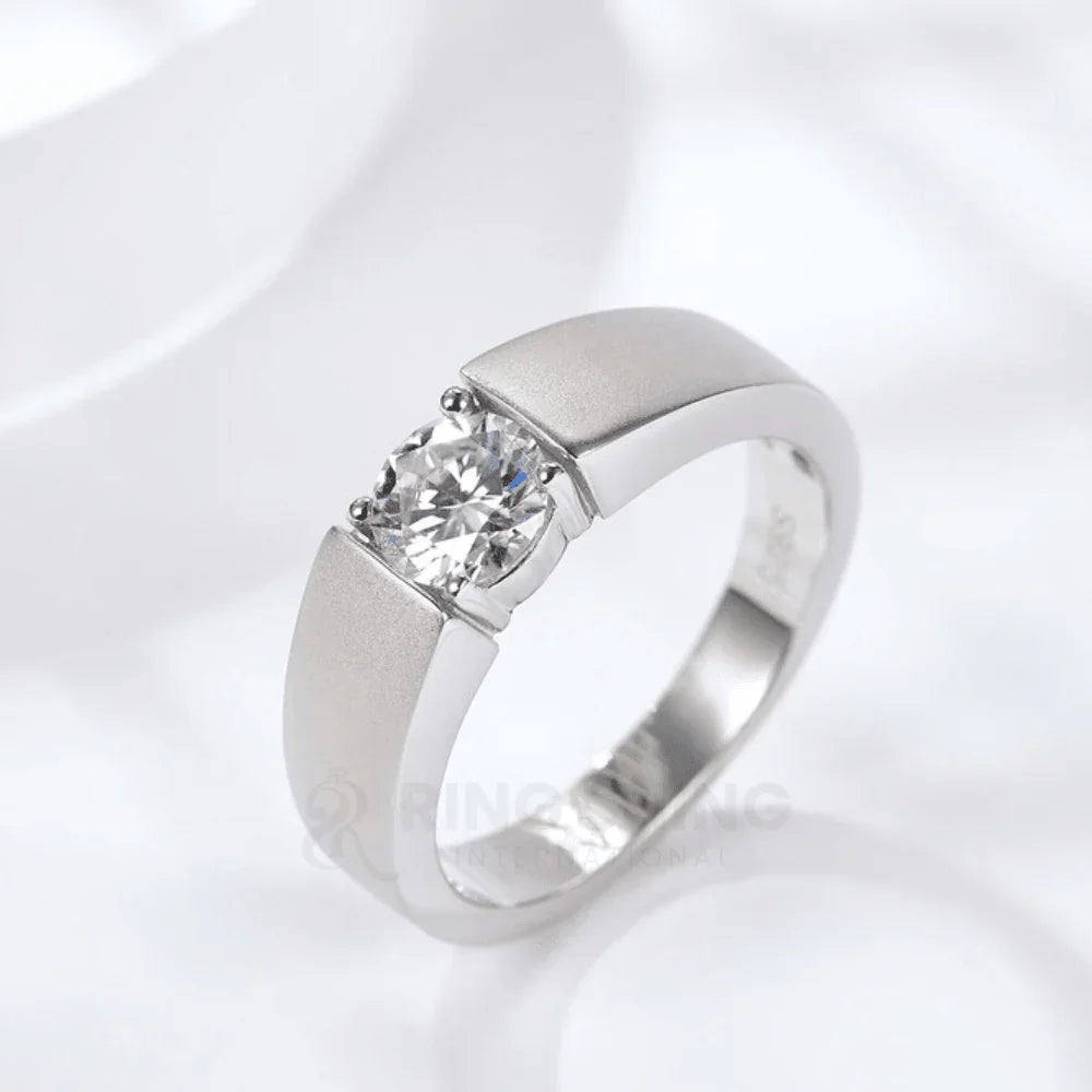 RSR-214: Sophisticated Matte-Finish Moissanite Diamond Ring - Ringshing.com