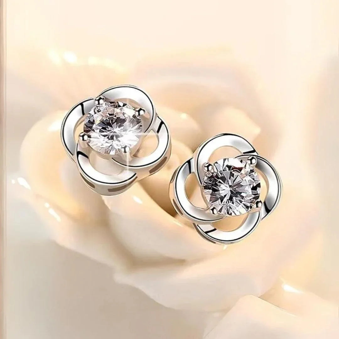 RSE-401 1.0 Carat Elegant Moissanite Swirl Stud Earrings - Ringshing.com