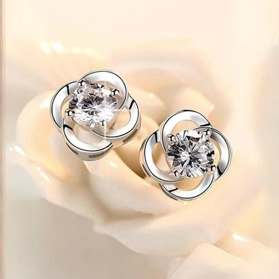 RSE-401 1.0 Carat Elegant Moissanite Swirl Stud Earrings - Ringshing.com
