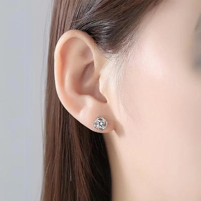 RSE-401 1.0 Carat Elegant Moissanite Swirl Stud Earrings - Ringshing.com