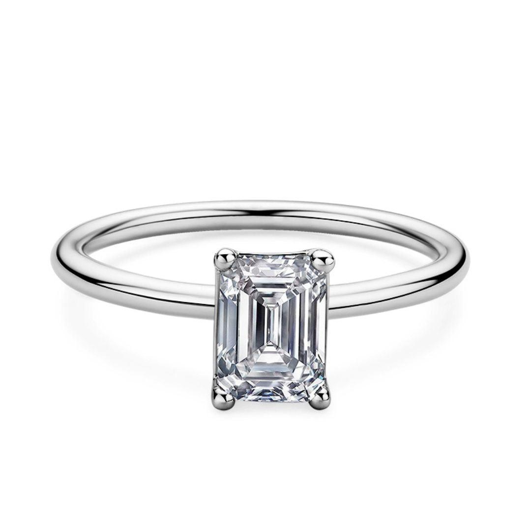 Premium Emerald Cut Moissanite Diamond Ring – Ringshing.com