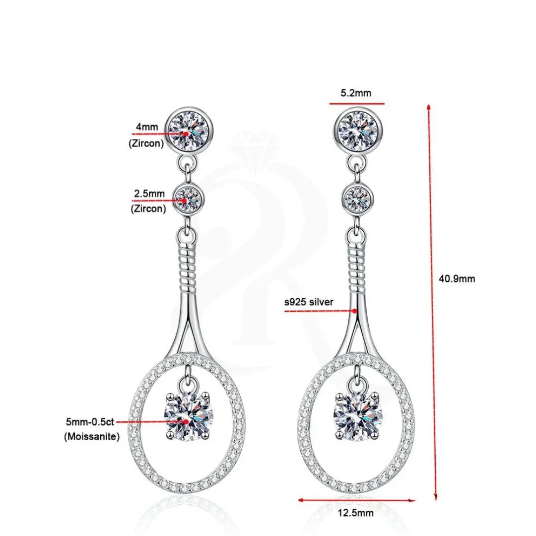 RSE-238 Moissanite Tennis Racket Drop Earrings - Ringshing.com
