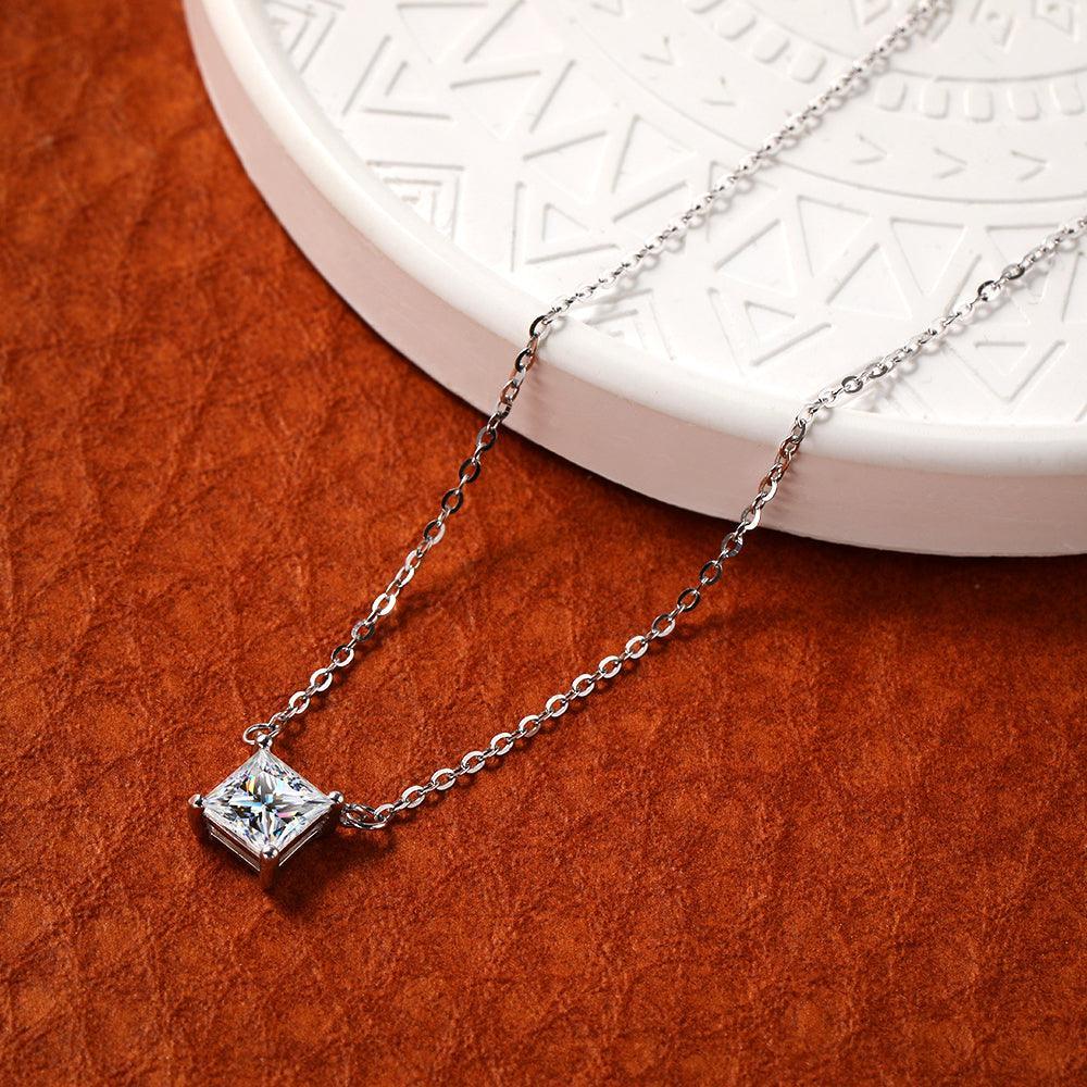 RSP-107 Original Moissanite Diamond Princess Cut Pendant - Ringshing.com