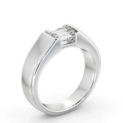 RSR-203 Premium Emerald Cut Original Moissanite Diamond Ring - Ringshing.com