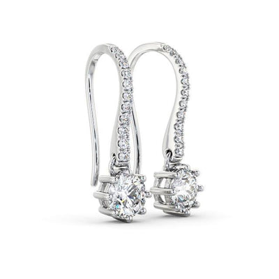 RSE-403 Drop Round Moissanite Earrings - Ringshing.com