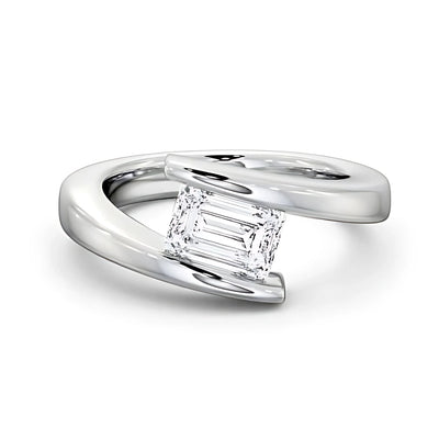 RSR-165 Premium Emerald Cut Moissanite Diamond Ring - Ringshing.com