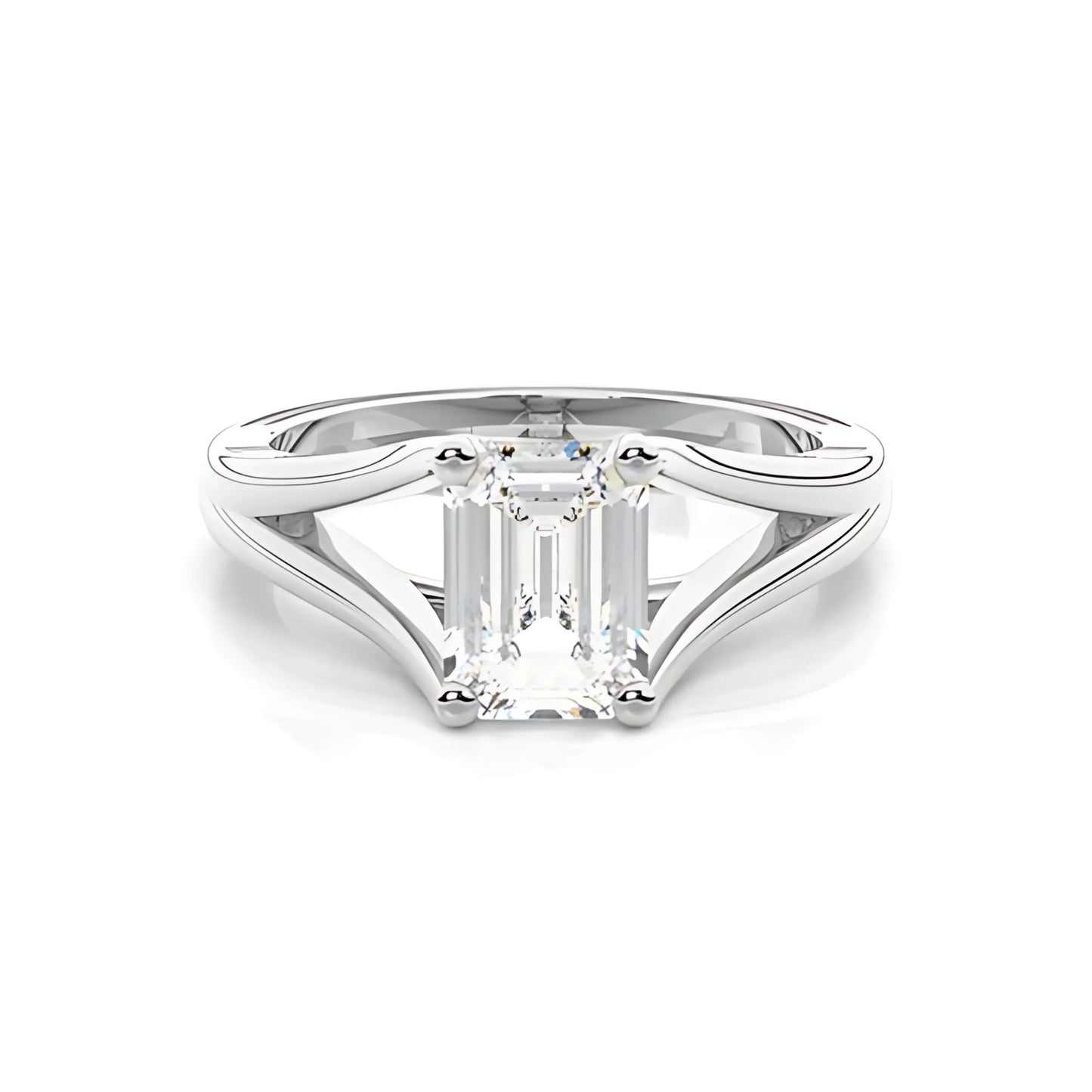 RSR-603 Premium Emerald Cut Moissanite Diamond Ring - Ringshing.com