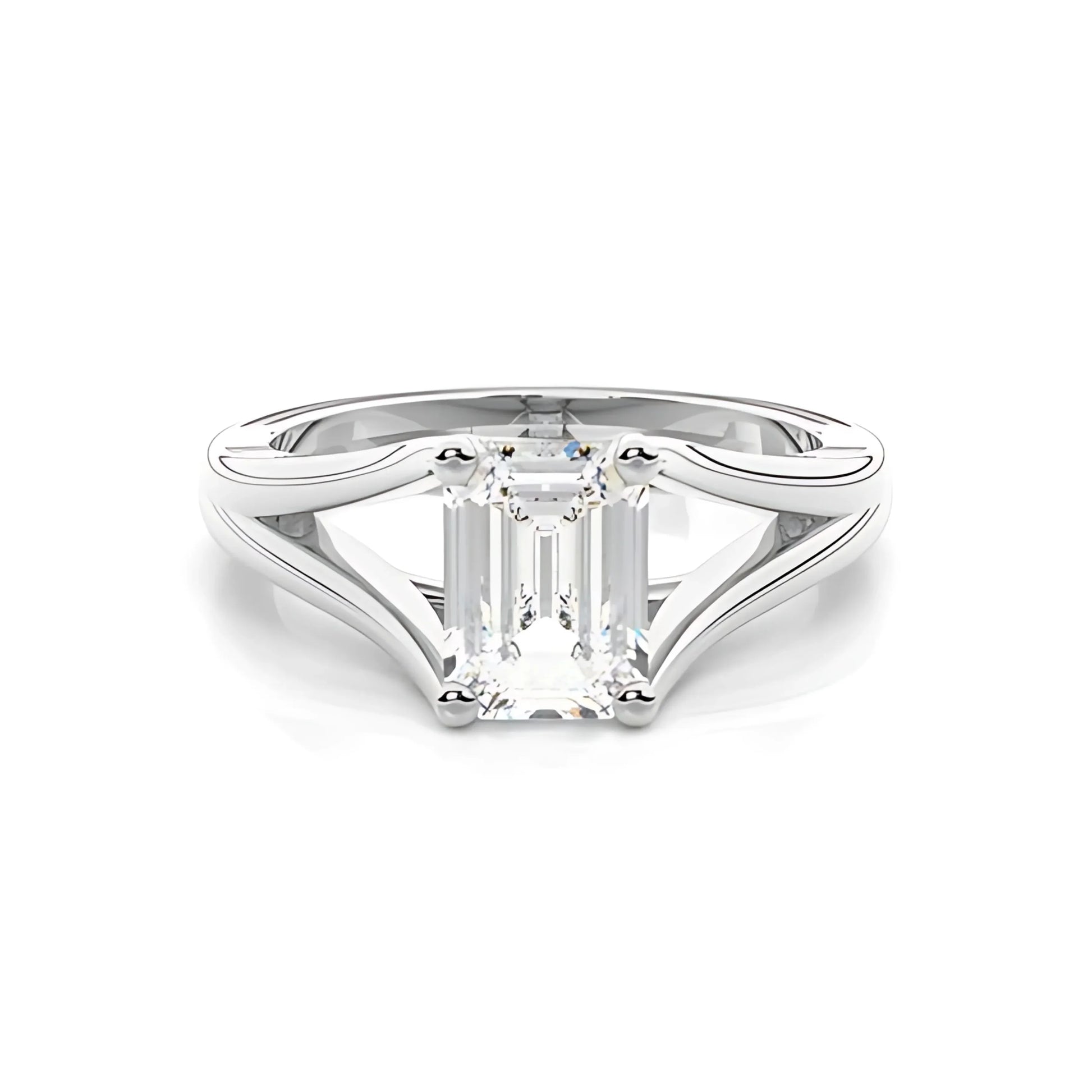 RSR-603 Premium Emerald Cut Moissanite Diamond Ring - Ringshing.com